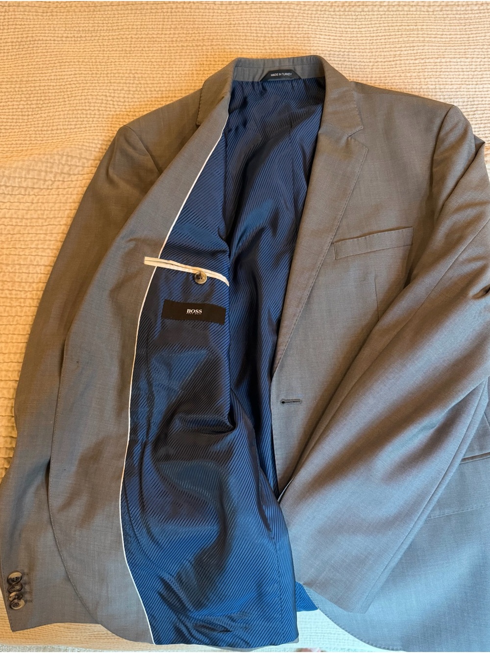 Hugo Boss Gray Sport Coat with Navy Lining